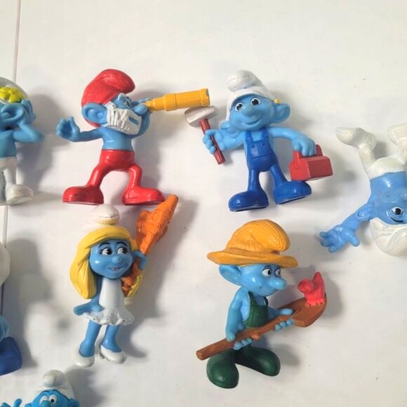 McDonald’s Lot Of 10 Classic Smurf Figures Happy Meal Toys Retro Classic Kids - Picture 3 of 16